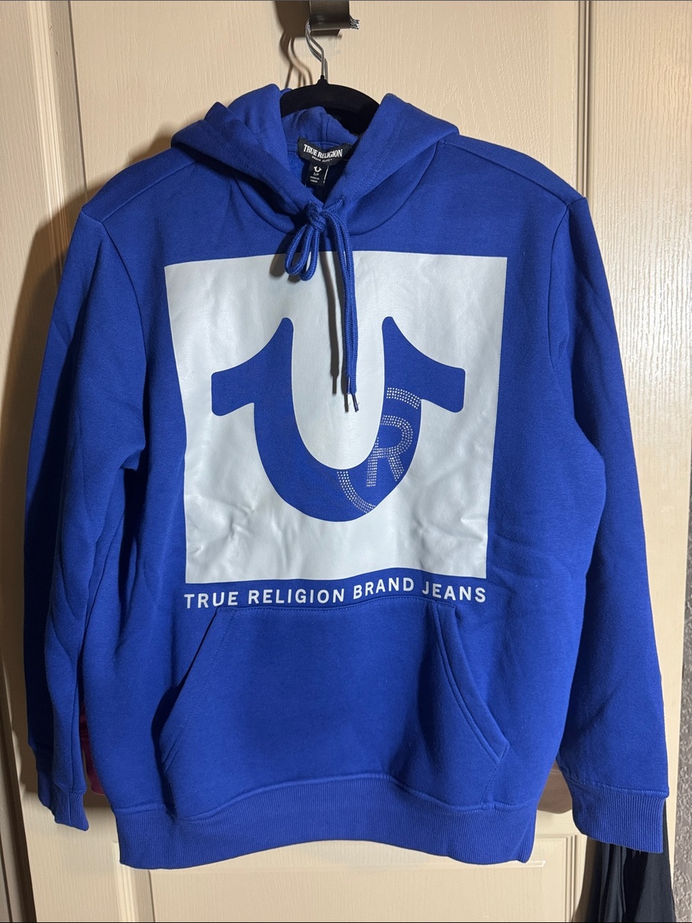 True Religion Royal Blue Hoodie with Rhinestones Small